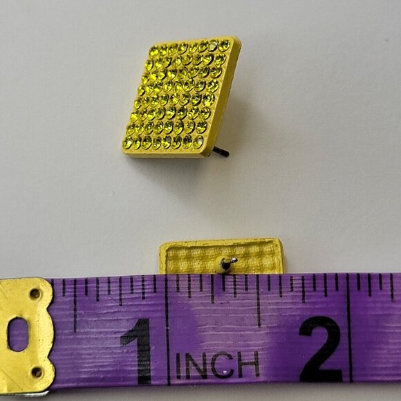 Square Yellow Earrings - Picture 5 of 7